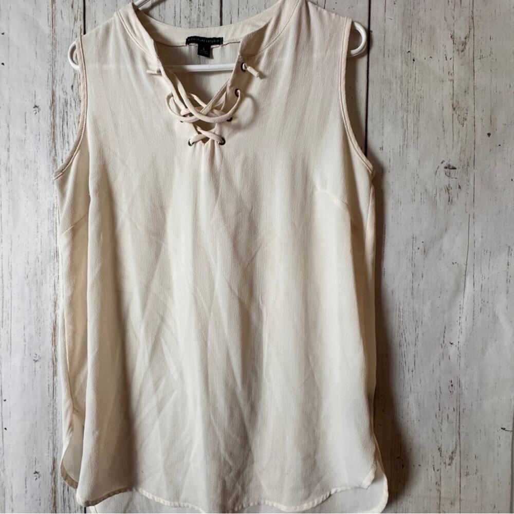 Signature Studio Lace Up Front Detail Sleeveless Top Sz L